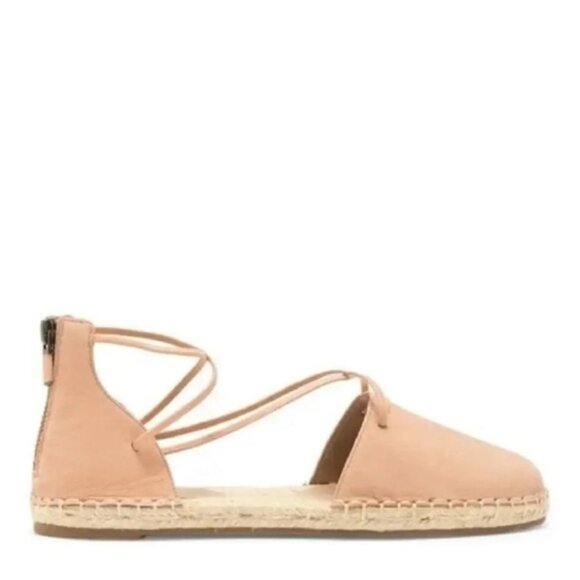 Eileen Fisher Nude Blush Leather Flat Lace Espadrille Sandals - 5 - Picture 6 of 15